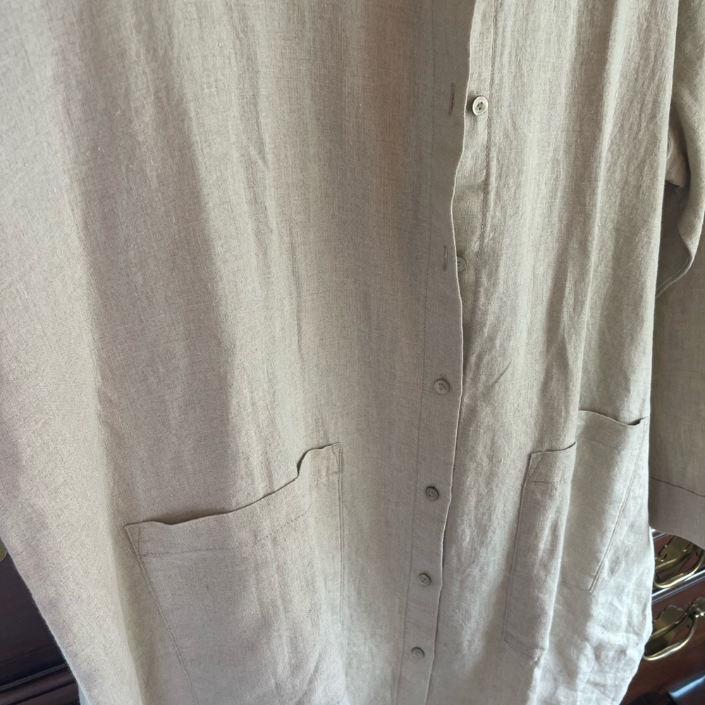 Eileen Fisher Elegant Linen Shirt Dress